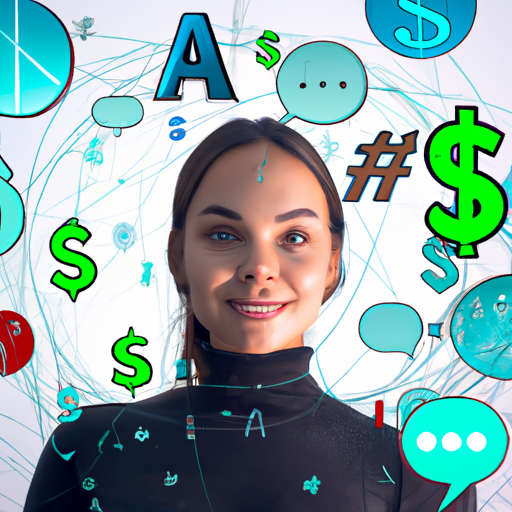 A virtual assistant, writer, language tutor, and chatbot developer surrounded by dollar signs and AI symbols.